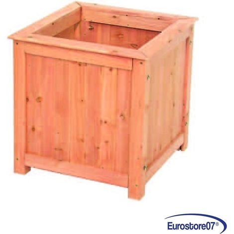 fioriera in legno quadrata con piedi - dimensioni cm.40x40x40h. (1/4)
