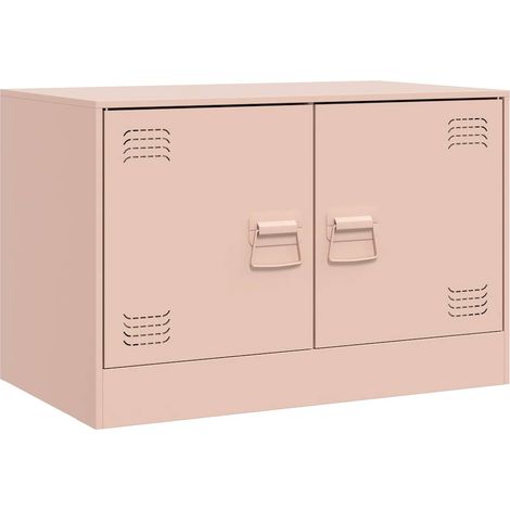 Mobile TV multimediale scaffale per televisione televisore buffet sala da pranzo soggiorno camera da letto rosa 67 x 39 x 44 cm acciaio rosa 020028291