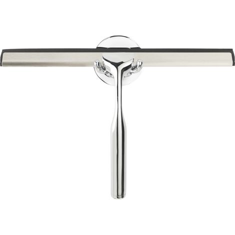 WENKO Badezimmerwischer Terni Plus, mit Turbo-Loc® Wandbefestigung, Silber glänzend, Zinkdruckguss chrom, Zinkdruckguss silber, Gummi schwarz (1/5)