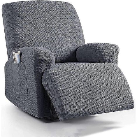 Housse élastique pour fauteuil inclinable, housse de meuble jacquard à rayures, convenant aux canapés et aux fauteuils. (1/4)