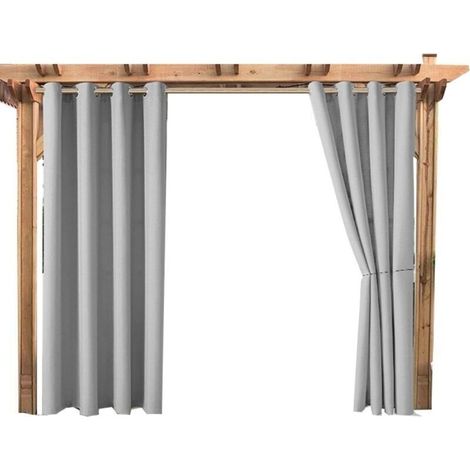 Rideau Imperméable Extérieur pour Pavillon/Terrasse - Isolant Thermique et Occultant - 132x182cm (52x72 Pouces) - 1 Rideau (1/5)