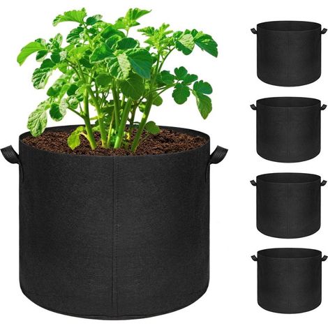 Lot de 5 sacs de culture de 20 gallons, grands pots non tissés avec poignées pour la culture de fruits, légumes et fleurs à l'intérieur et à l'extérieur (1/5)