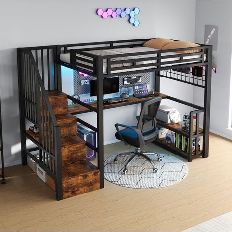 letto letto 90x200 con scrivania e contenitore OKMYHOME