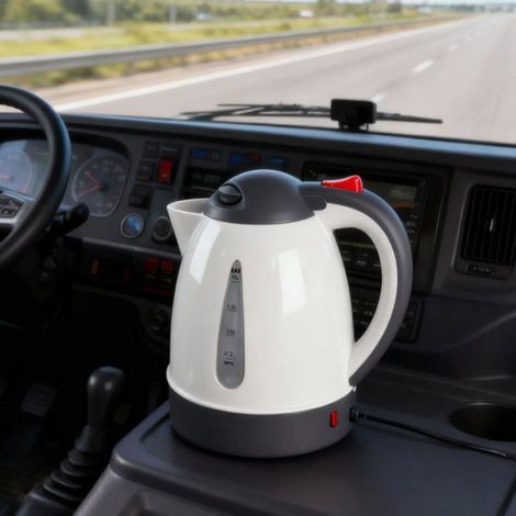 Bouilloire Électrique Voiture 250W 1000ml - Garosa - Bouilloire Portable avec Arrêt Automatique pour Thé/Café - Beige (1/5)