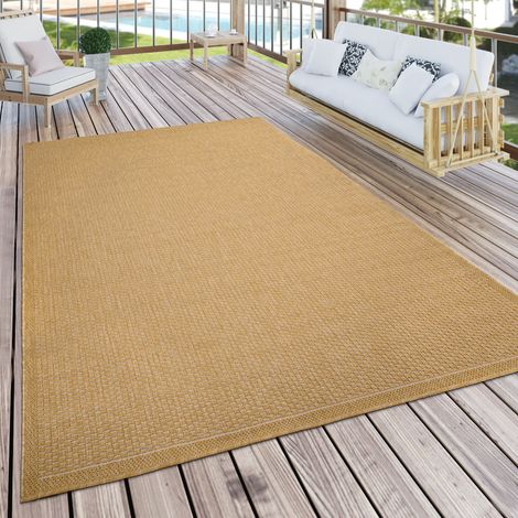 Paco Home – Tapis extérieur uni moderne 120x160 cm – 100% polypropylène – Résistant aux intempéries – Anti-salissures – Certifié STANDARD 100 by OEKO-TEX®