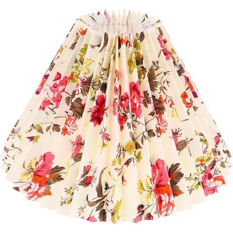 Abat-jour, Accessoire Lumineux Multifonction en Tissu Plissé Décoratif en Fer et Tissu pour Lampe de Table E27, pour Décoration Intérieure Élégante (1/5)