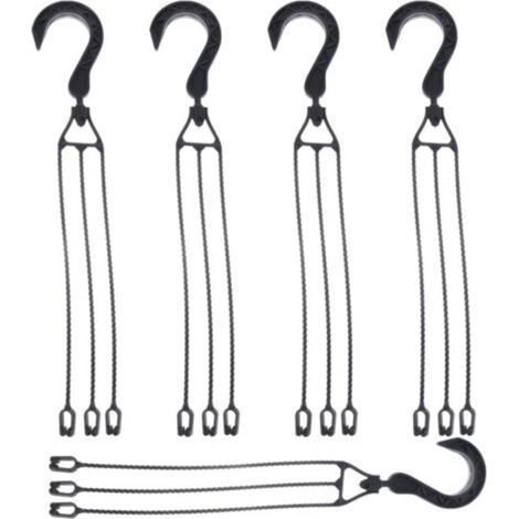 5 paquets Chaîne de suspension en plastique pour Pots de fleurs, crochet de panier suspendu rotatif à 360 °, support de Pot de fleur (noir) (1/5)