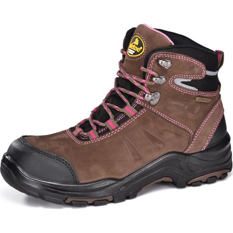 Stivali antinfortunistici leggeri da donna M-8553 – Stivali antinfortunistici in pelle nabuk isolanti e impermeabili – Scarpe da rivenditore da donna – Calzata ampia con puntale in acciaio – Suola (1/5)