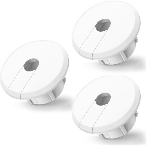 Lot de 3 œillets de bague murale pour câble adaptateur Ethernet Router, (blanc), Kit de routage de câble pour trou mural de 2,5 cm et trou de fil de meubles (1/5)