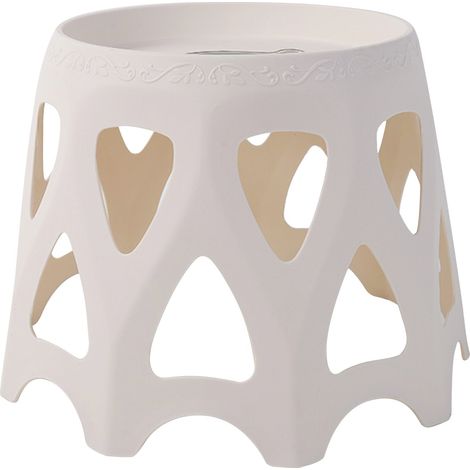Support pour pot de fleurs en plastique, blanc cassé, haut, pour plantes d'intérieur et d'extérieur (1/5)