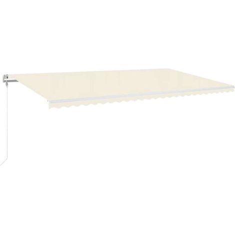 Auvent Rétractable Automatique avec LED Capteur Vent 600x300cm Crème - Protection Solaire Terrasse Jardin-x (1/5)