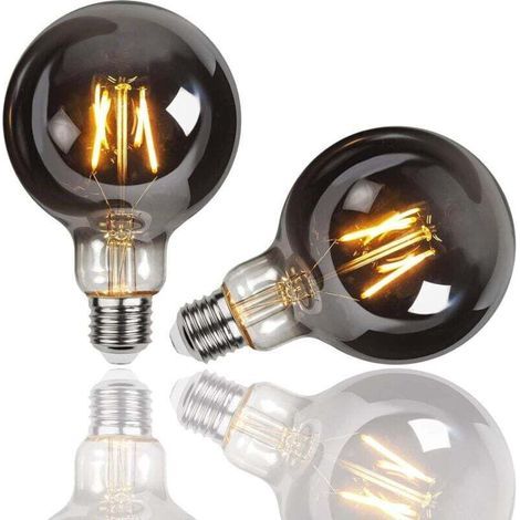 Ampoule Edison,2 Pièces G95 E27 4W Ampoule LED Vintage Lampe Décorative Ampoules Rétro Filament Ampoule Antique Blanc Chaud pour Restaurant, Café, Windows,Showrooms,Ampoules à Incandescence [Classe én (1/4)