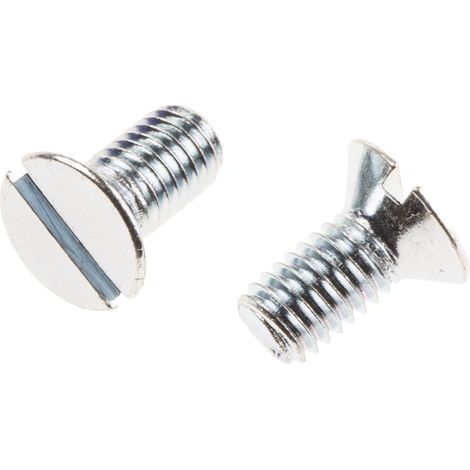 Vis à métaux RS PRO M5 à tête Fraisée fendue en Acier, 10mm ( Prix pour Sachet de 100 )