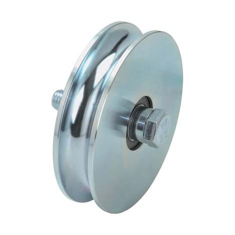 RUOTA CANCELLO A FISSARE GOLA TONDA 405 COMBI  ZINCATA + DOPPIO CUSCINETTO GOLA MM 16 MM 120
