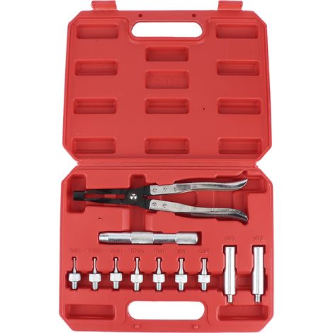 Pince à démonter et installer joints de tige de soupape, kit de 11 pièces avec manche long, outil automobile pour atelier, extracteur et poseur de joints, poignée allongée, jeu complet. (1/5)