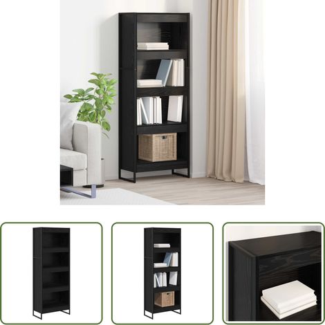 vidaXL Industriestil - Bücherregal Schwarz Eichen-Optik 80 x 30 x 155 cm Holzwerkstoff (1/5)