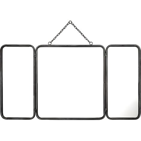 Specchio da barbiere vintage L. 60 x H. 112 cm - Grigio metallizzato Vintage - CERRONE