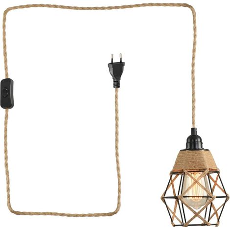 Suspension Luminaire design-Lustre E27 Hauteur Réglable 150cm-Suspension Cuisine Ø 12cm-Abat-Jour 16 (1/5)