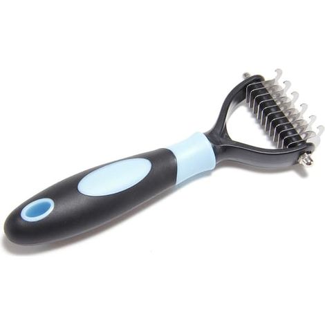 Peigne Tangle Investigator pour sous-poil de chiens et chats Noir + Bleu Noir + Bleu (1/5)