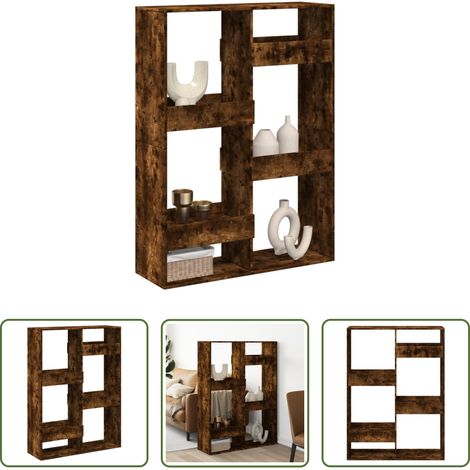 Holzregal - Raumteiler Räuchereiche 100x33x135 cm Holzwerkstoff (1/5)