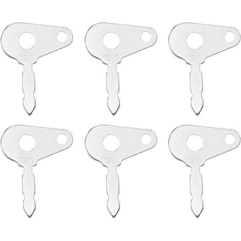 Juego de 6 llaves de encendido, llaves de repuesto universales, interruptor de encendido de repuesto, para tractores, equipos agrícolas, maquinaria pesada, cargadoras. (1/5)