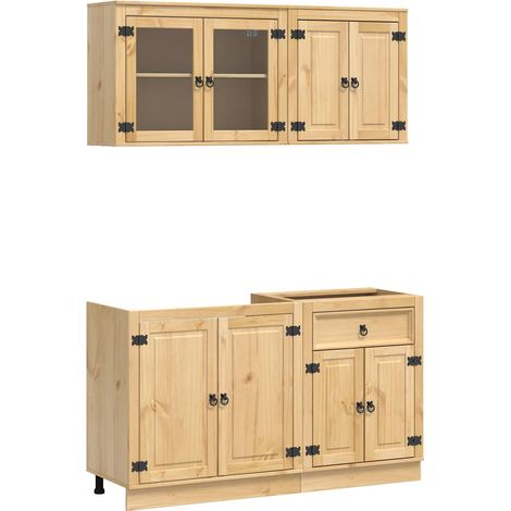 Maison Exclusive - Armadietto con porta SKI 4 pcs Marrone Miele Pino massello