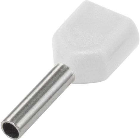 TRU COMPONENTS 1091323 Zwillings-Aderendhülse 0.5 mm² Teilisoliert Weiß 100 St.