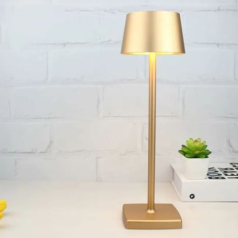 Lampe de Table Sans fil, Lampe sans fil Rechargeable Dimmable 5200 mAh, Lampe Exterieur étanche IP54, Doré (1/4)