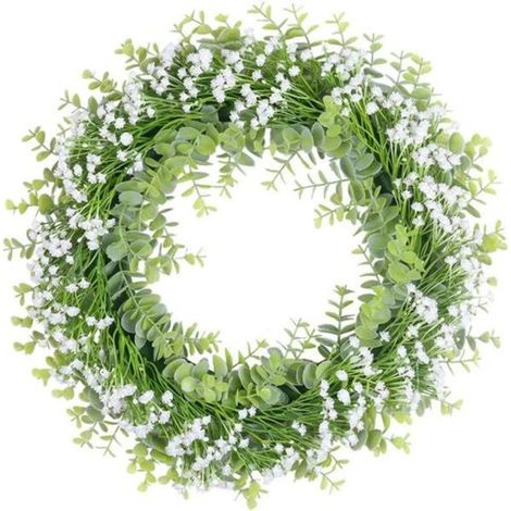 Couronne de gypsophile blanche, décoration de couronne artificielle, 40 cm, Dörrkrans Blommor Vår (1/5)