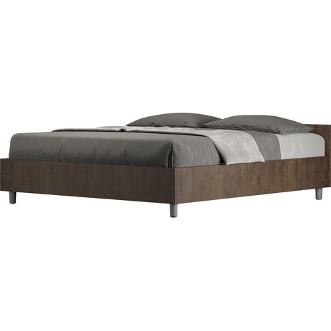 Letto Matrimoniale 160x200 cm con Rete e Contenitore Nuamo Noce (1/5)