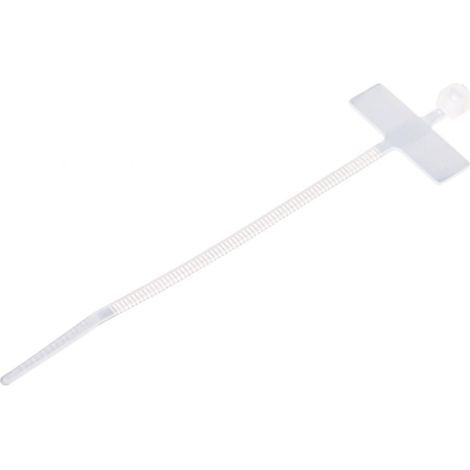 Collier de serrage avec plaque descriptive 100x2,5 blanc BMT52100E / 52100ME /100 pièces/