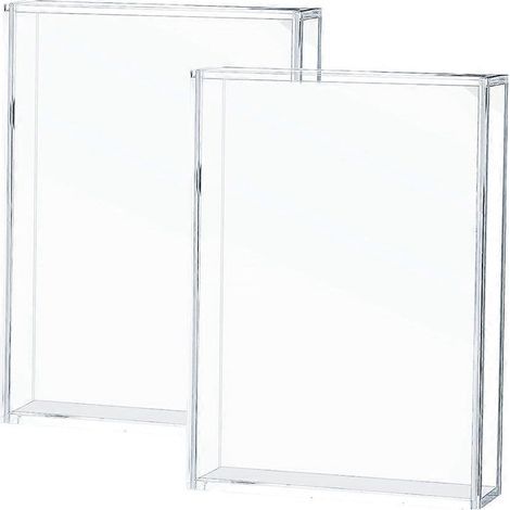 Lot de 2 boîtes d'exposition en acrylique, cadres à monter soi-même, vitrines transparentes pour souvenirs de mariage et contenants pour fleurs séchées (12,7 x 17,8 cm) (1/5)