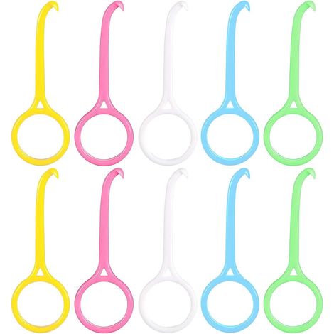 10 Pièces Outil Dentaire pour Retirer Appareil Orthodontique, Crochet Dentaire pour Brackets Fixes, Kit Nettoyage Dentaire pour Gouttières Invisibles, 5 Couleurs Blanc Rose Bleu Jaune Vert (1/5)