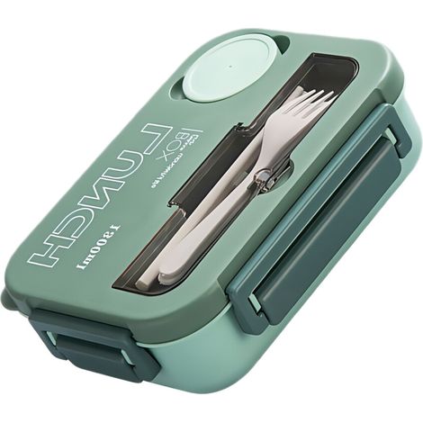 Fiambrera portátil, recipiente para alimentos, lonchera - Verde