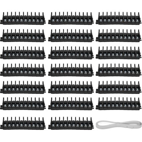 200 Pièces Bornier DIN Rail Fixation Monocouche Clip Cuivre Combinaison 20A 600V (1/5)