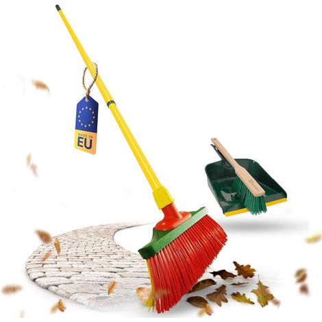 Balai à griffes 30 cm bois manche + pelle balayette