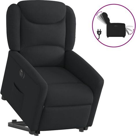 Fauteuil inclinable électrique en tissu noir (1/5)