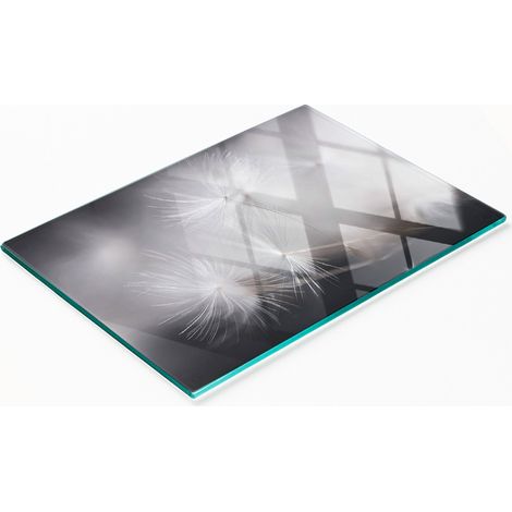 Tabla de cortar decorativa de cristal para cocina con diseño de diente de león, 80 x 52 cm. (1/5)