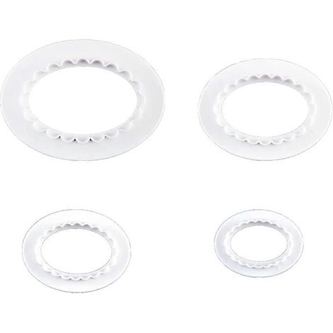 4-teiliges Set ovaler Ausstecher, Gebäckform aus Kunststoff für Fondant und Tortendekoration