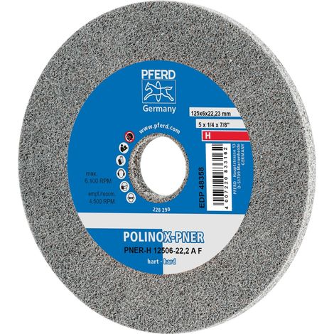 PFERD POLINOX verpresstes Vlies-Rad PNER Ø 125x6 mm Bohrung-Ø 22,23 mm Hart A Fein für Finish (1/5)