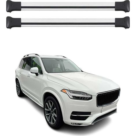 OMAC Aluminium Dachträger Querträger für Volvo XC90 II 2015-2019 Pre-FL – Max. 75 kg – 2 Stangen Silber (1/5)