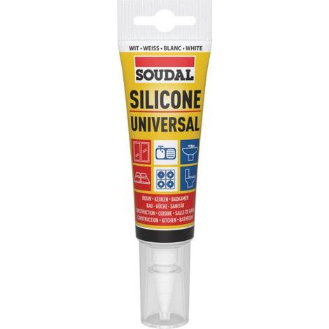Silicone universel - Mastic silicone acétique universel - Soudal - 80 ml Transparent