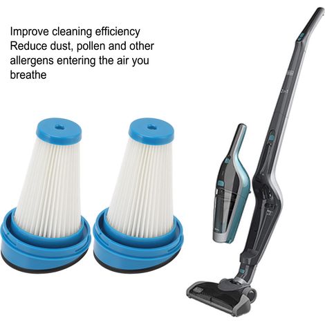 Ortviai Filtre plissé pour aspirateur Black & Decker SVA520/SVA420/HSV320J32 – 2 pièces en ABS lavable (1/4)