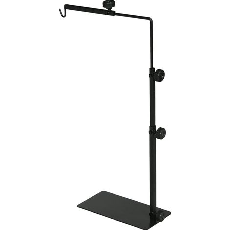 Soporte De Lámpara Para Reptiles Base De Soporte De Lámpara De Calor Ajustable 4 Ranuras Para Cables Acero Negro (1/5)