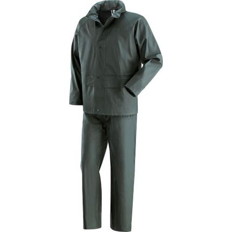 IMPERMEABILE POLIESTERE/PVC "TG   M" COMPLETO VERDE IGUAZU'