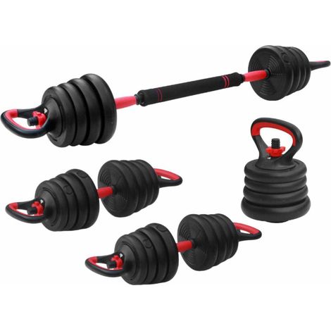 FITPADDY Set Pesi Componibile 3in1 Regolabile 16kg Nero per Fitness e Allenamento
