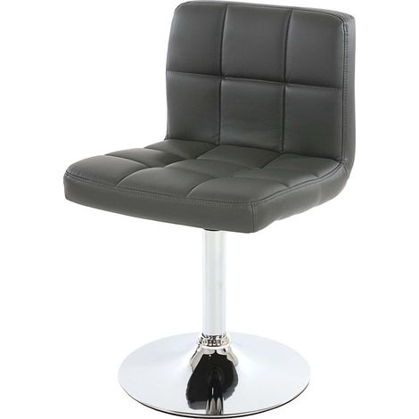 Chaise de salle à manger Kavala, chaise de cuisine, pivotante simili cuir gris base chromée (1/5)