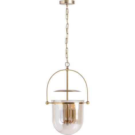 Suspension art déco en cristal marron finition texturée - Cristal marron texturé (1/5)