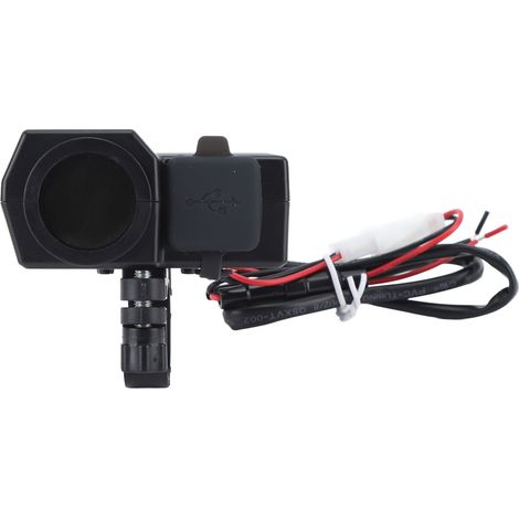 Chargeur universel double port USB pour moto avec affichage numérique de la tension et de la température, compatible avec les véhicules électriques (12-24 V CC, 5 V, 3,4 A). (1/5)