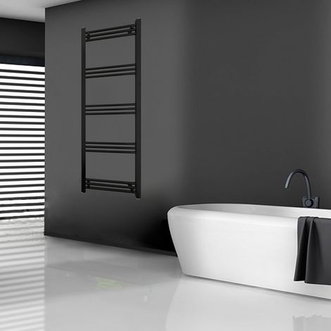 Aica Radiador Toallero 1650x500mm Negro  Calefactor de Baño en Escalera  Secador de Toallas por Agua (No Eléctrico) (1/5)